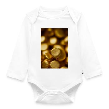 Gold Pieces - Organic Longsleeve Baby Bodysuit - white - Front