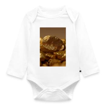 Gold Pieces - Organic Longsleeve Baby Bodysuit - white - Front