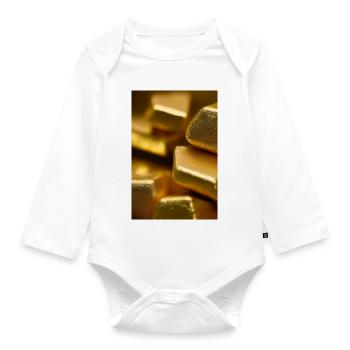 Gold Pieces - Organic Longsleeve Baby Bodysuit - white - Front