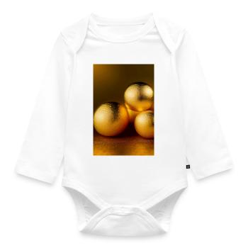 Gold Pieces - Organic Longsleeve Baby Bodysuit - white - Front