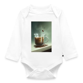 Coffee, coffee beans - Organic Longsleeve Baby Bodysuit - white - Front