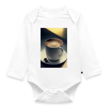 Coffee, coffee beans - Organic Longsleeve Baby Bodysuit - white - Front
