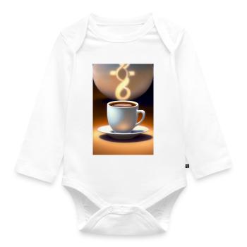 Coffee, coffee beans - Organic Longsleeve Baby Bodysuit - white - Front