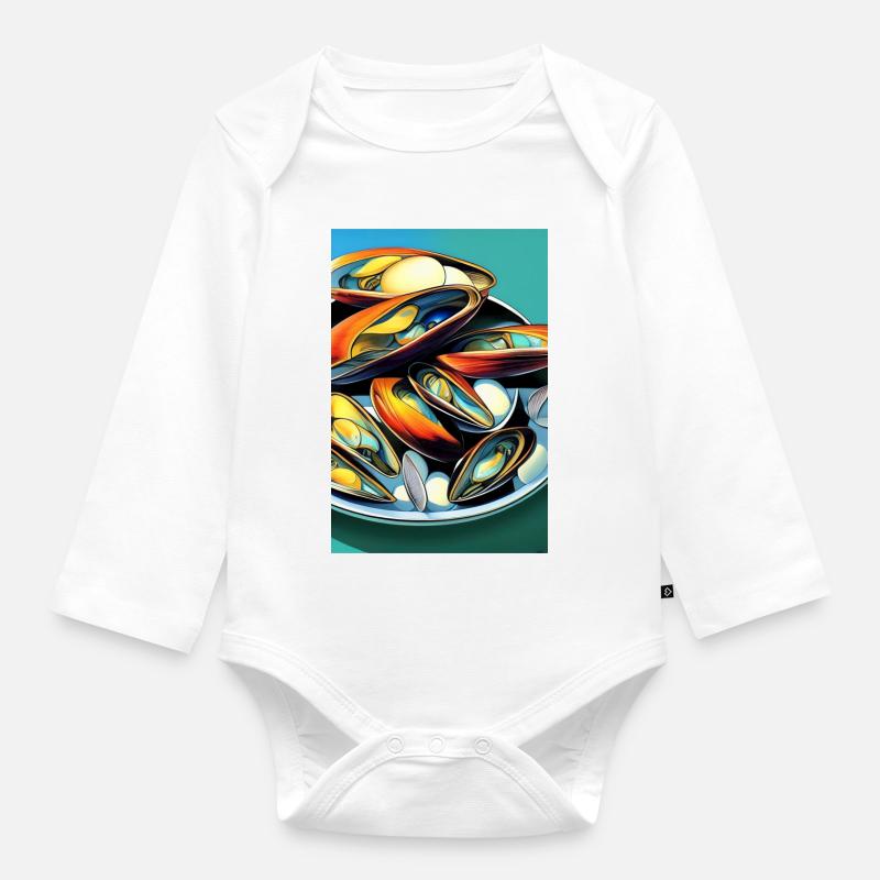 Moules - Body Bébé bio manches longues - blanc
