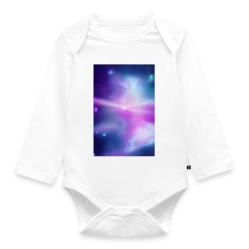 Galaxy Image - Organic Longsleeve Baby Bodysuit - white - Front