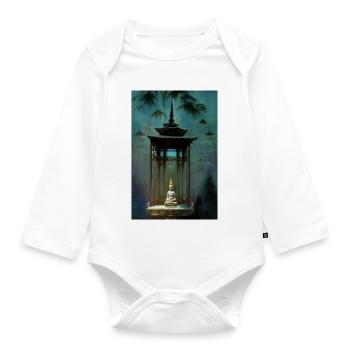 Tempel - Baby Bio-Langarm-Body - Weiß - Vorne