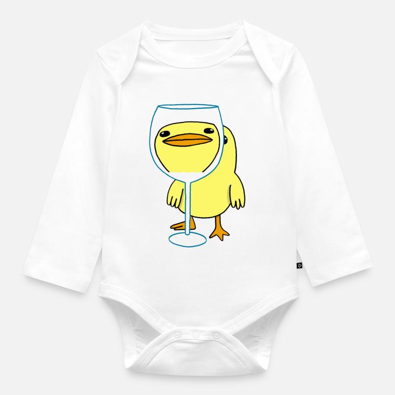 Poussin kawaii - Body Bébé bio manches longues - blanc