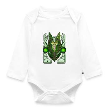 Tolle Anubis Cyberpunk Maske - Baby Bio-Langarm-Body - Weiß - Vorne