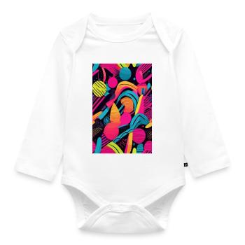 Modern Abstract Pattern - Organic Longsleeve Baby Bodysuit - white - Front