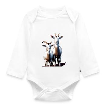 GOATS II - Organic Longsleeve Baby Bodysuit - white - Front