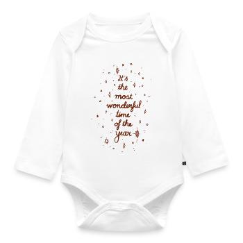Holiday Season - Organic Longsleeve Baby Bodysuit - white - Front