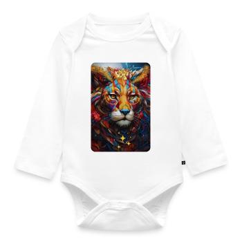 Lion Pop Art - Body Bébé bio manches longues - blanc - Devant