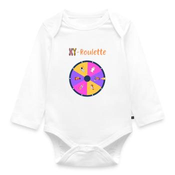 XY-Roulette - Baby Bio-Langarm-Body - Weiß - Vorne