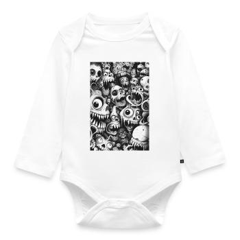 Horde de Monstres de Skullwimmel - Body Bébé bio manches longues - blanc - Devant