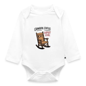 Grandpa Status: Expert  - Baby Bio-Langarm-Body - Weiß - Vorne