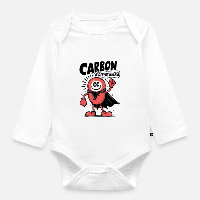 Comic Carbon - It's Everywhere! - Baby Bio-Langarm-Body - Weiß