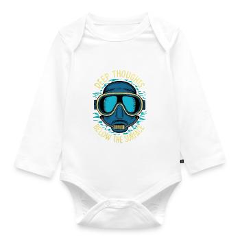 Deep Thoughts - Organic Longsleeve Baby Bodysuit - white - Front