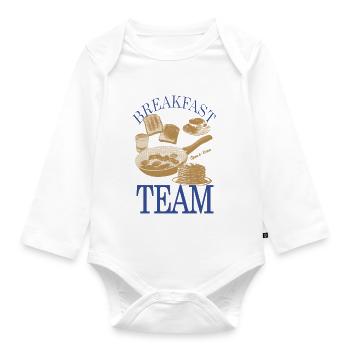 Breakfast Team – Retro Breakfast Motif - Organic Longsleeve Baby Bodysuit - white - Front