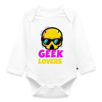 Geek-Liebhaber - Baby Bio-Langarm-Body - Weiß - Vorne