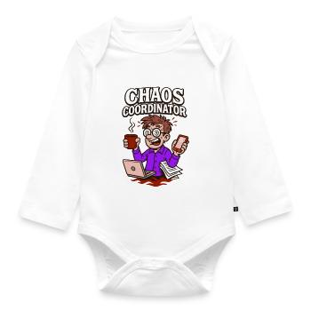 Chaos im Griff – irgendwie. - Baby Bio-Langarm-Body - Weiß - Vorne