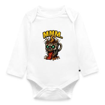 MMM Dämonenkaffee Becher - Baby Bio-Langarm-Body - Weiß - Vorne