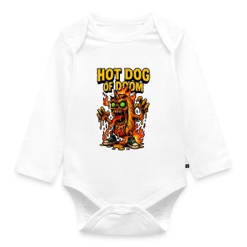 Hot Dog of Doom - Baby Bio-Langarm-Body - Weiß - Vorne
