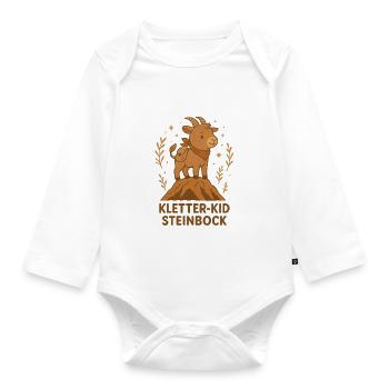 Kletter Kid Steinbock - Baby Bio-Langarm-Body - Weiß - Vorne