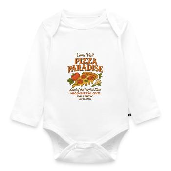 Le paradis de la pizza - Body Bébé bio manches longues - blanc - Devant