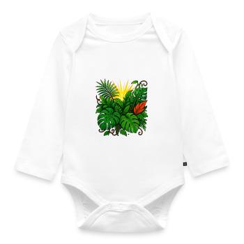 Sunbeam Jungle Burst - Organic Longsleeve Baby Bodysuit - white - Front