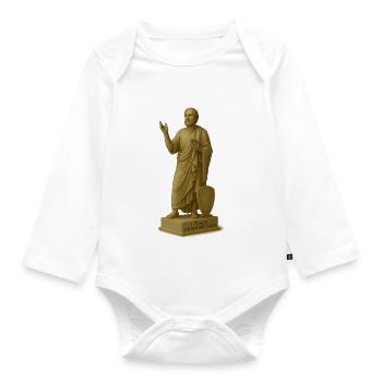 Teaching philosopher with smartphone - Organic Longsleeve Baby Bodysuit - white - Front