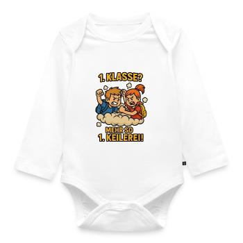 Brawl School Enrollment 1st Grade School Child Children - Organic Longsleeve Baby Bodysuit - white - Front