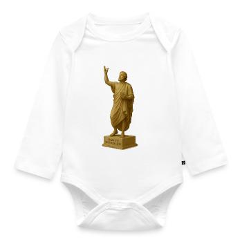 Religiöse Skulptur mit Message - Baby Bio-Langarm-Body - Weiß - Vorne