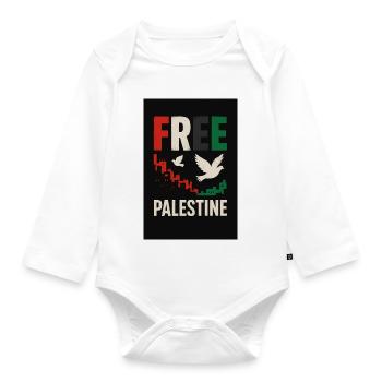 Peace for Palestine Eco-conscious design - Organic Longsleeve Baby Bodysuit - white - Front