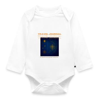 Nautical Travel Notebook - Organic Longsleeve Baby Bodysuit - white - Front