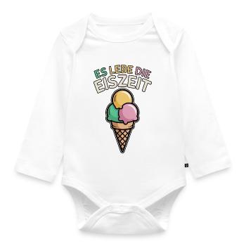 Es lebe die Eiszeit - eiscreme - Baby Bio-Langarm-Body - Weiß - Vorne