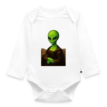 Alionde - Portrait of ET with Renaissance style - Organic Longsleeve Baby Bodysuit - white - Front