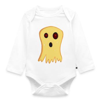 fantôme de fromage d'Halloween - Body Bébé bio manches longues - blanc - Devant