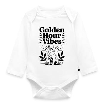Stimmung zur Goldenen Stunde - Baby Bio-Langarm-Body - Weiß - Vorne