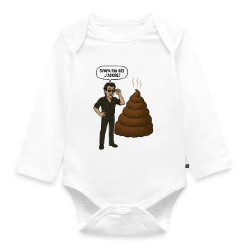 Nice ideas, bad ideas, ironic humor - Organic Longsleeve Baby Bodysuit - white - Front