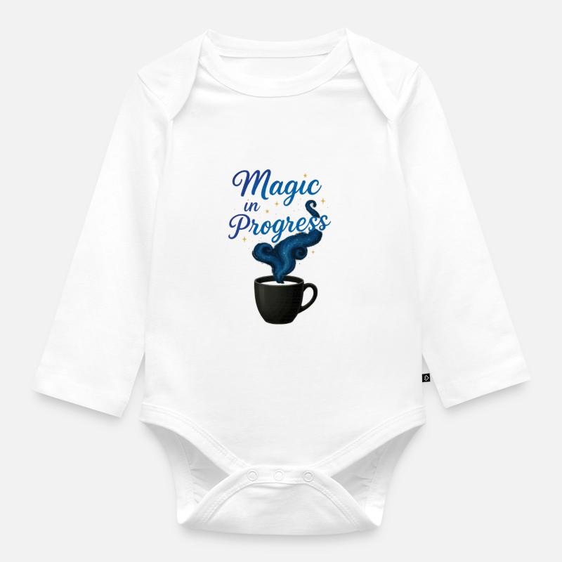 Magic Coffee – Coffee Mug Design for Magicians - Organic Longsleeve Baby Bodysuit - white
