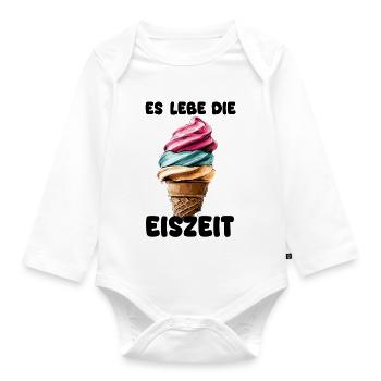 Es lebe die Eiszeit - Eissorte - Baby Bio-Langarm-Body - Weiß - Vorne