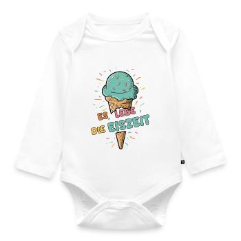 Es lebe die Eiszeit - Eiskugel - Baby Bio-Langarm-Body - Weiß - Vorne