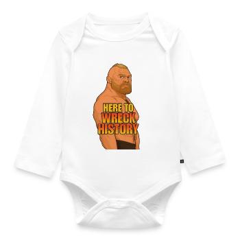 Here to Wreck History - Organic Longsleeve Baby Bodysuit - white - Front
