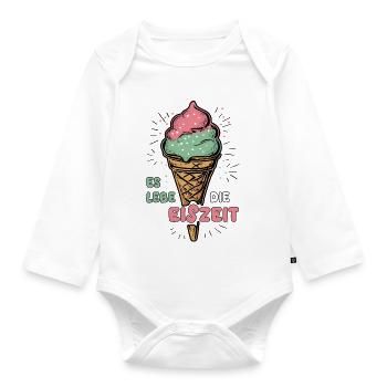 Es lebe die Eiszeit - Baby Bio-Langarm-Body - Weiß - Vorne