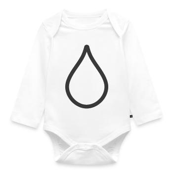 Simple Water Drop Icon Logo - Organic Longsleeve Baby Bodysuit - white - Front