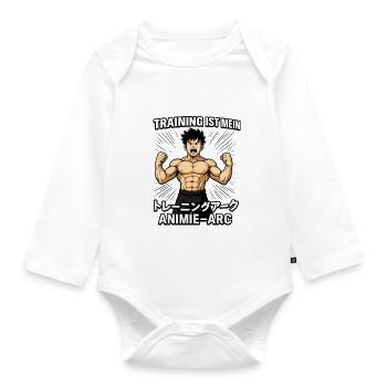 Training Ist Mein Anime Arc - Baby Bio-Langarm-Body - Weiß - Vorne