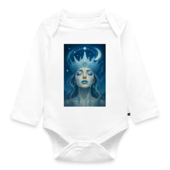 Reine de la lune glacée - Body Bébé bio manches longues - blanc - Devant