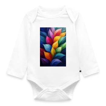Abstract plant illustration - Body Bébé bio manches longues - blanc - Devant