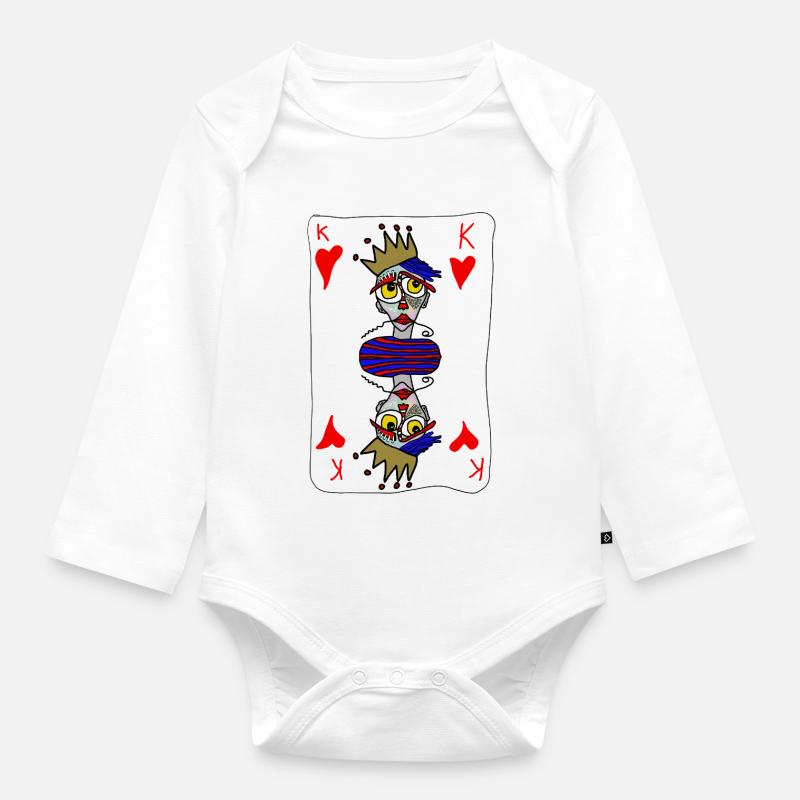 Carte Roi Double Image Style - Body Bébé bio manches longues - blanc
