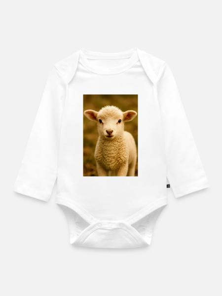 Tiere, Lämmer - Baby Bio-Langarm-Body - Weiß
